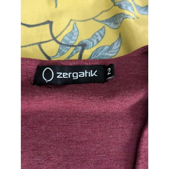 Zergatik Women’s 2 Purple Front Twist V Neck Long Sleeve Shirt Top Blouse Spain - Picture 5 of 7